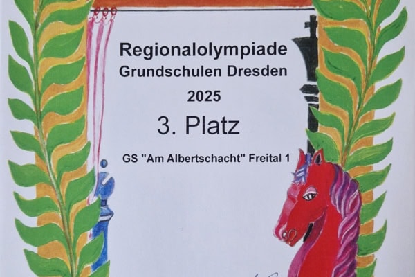 A certificate for the regional olympiad in germany.